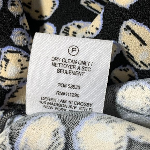 Derek Lam IO Crosby Animal Print Top with Peplum Flutter Sleeves Down Side Size - Picture 9 of 9